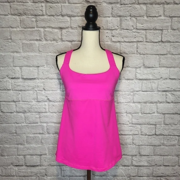 Lululemon Track and Train Tank Raspberry Glo Light crossback straps top size 10 - Picture 2 of 12